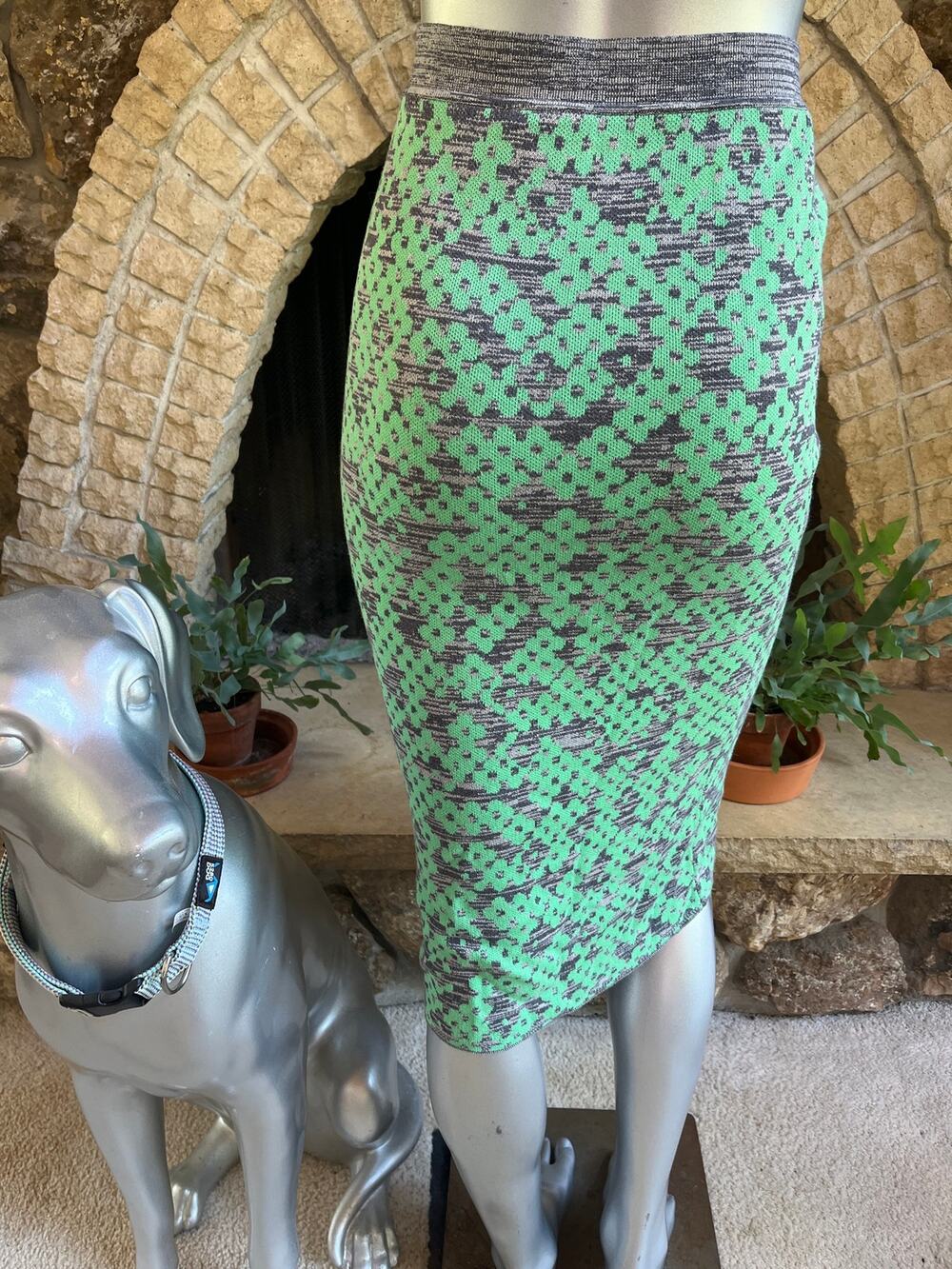 NEW Anthropologie Maeve Green Gray Pull-On Midi Skirt Women Size Small NWT $118